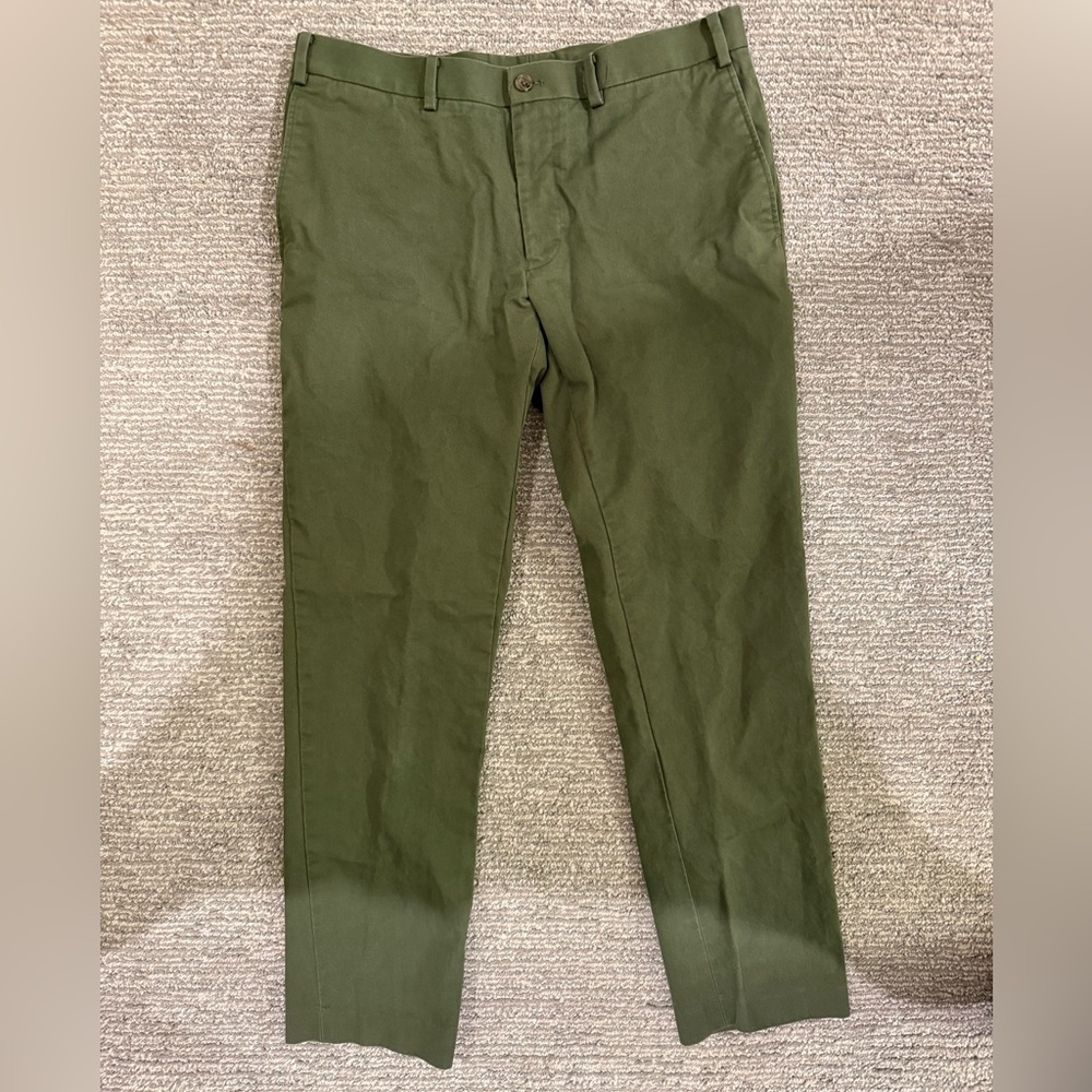 Indochino Men’s Olive Green Chino Pants 32x30 Slim Tailored Fit Dress Casual